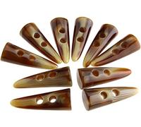 eMagTech 10x Boutons à Bascule de Dent d'imitation Corne 50mm Grand pour Manteau Veste DIY