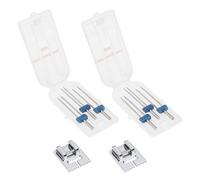 eMagTech 2 Lot Ensembles de Pieds Presseurs à Aiguilles pour Machine à Double étirement Compatible avec Brother Compatible avec JANOME Compatible avec Singer La Machine à Coudre
