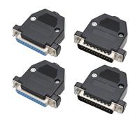 eMagTech 2 Paires de Fils Soudage à Tête Mâle Et Femelle DB25 à Double Rangée 25 Broches Connecteur à Coque Noire Port Série Connecteur à Prise 25 Broches (54 X 44 X 16,6 Mm)
