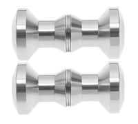 eMagTech 2 Paires Poignées de Porte en Verre en Acier Inoxydable à Double Bouton pour Porte de Douche en Forme de Champignon Quincaillerie pour Plupart des Portes en Verre, Argent