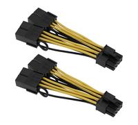 eMagTech 2 Pièces Câbles d'alimentation pour Carte Graphique 18AWG en Cuivre étamé CPU 8 Broches Mâle vers Double Câble Femelle P-CIE 8 Broches 030-0571-000 Compatible avec Tesla K80 M40 M60