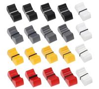 eMagTech 20pcs Boutons de Commande Fader/Curseur Trou de 4mm et 8mm en Plastique pour Console de Guitare Réglage du Volume 23x11x10mm Gris Noir Jaune Rouge Blanc