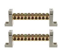 eMagTech 2pcs Blocs de Jonction à 10 Trous Bornier de Câblage Électrique Bloc de Connexion pour Application Zéro Ligne Commande Électrique Mécanique Électromécanique