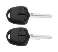 eMagTech 2pcs Coques de Clé de Voiture à Rainure Gauche 2 Boutons Étui de Clé de Voiture Coque de Protection de Clé à Distance Compatible avec Mitsubishi Pajero Sport Outlander Grandis ASX MIT11