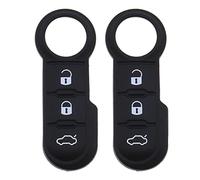 eMagTech 2pcs Housse de Protection Clé de Voiture à 3 Boutons en Silicone Compatible avec Fiat 500 Abarth Panda Punto Bravo Étanche Anti-Rayures Auto
