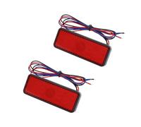 eMagTech 2pcs Rouge 12V 24 LED Feu Arrière de Moto Clignotant Rectangulaire LED Réflecteur Feu Stop Arrière Lampe d'arrêt de Motos Scooters ATV Vélos Tricycles