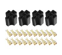 eMagTech 4 Ensembles Supports de Prise Relais de Voiture avec Bornes de 6,3mm pour Relais 4 Broches 5 Broches 10A 12V / 24V Pièces de Rechange Connecteur de Base Prise de Relais Automobile