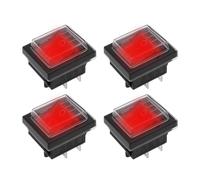 eMagTech 4 pièces Interrupteur à Bascule étanche 16 A 250 V à Verrouillage Automatique Interrupteur à 4 Broches à 2 Positions avec Couvercle Anti-poussière Interrupteur à Bascule à Lumière LED