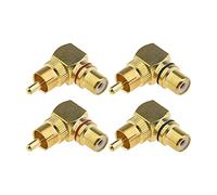 eMagTech 4pcs Adaptateur de Prise 90 Degrés RCA Mâle à Femelle pour Mélangeurs Audio Équipement Périphérique Amplificateur Mural TV Microphones Électroniques