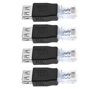 eMagTech 4pcs Adaptateur Ethernet vers USB 2.0 Femelle vers RJ45 Adaptateur Ethernet Connecteur USB Transfert Réseau Prise Adaptateur Accessoires, Noir