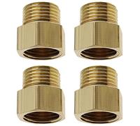 eMagTech 4pcs Adaptateurs de Conversion de Tuyau à Filetage BSP Femelle de 3/8 pouces à Mâle de 1/4 pouces Connecteur de Raccord Tuyau à Douille Hexagonale en Laiton pour Air Eau Gaz Mazout