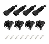 eMagTech 4pcs Connecteurs JPT à 2 Broches pour Réparation de Voiture Prise 828657 828657-3 Manchon Anti-Pliage de 0,50 Mm² à 1,00 Mm² Prise de Carburant pour Voiture Noir