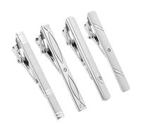 eMagTech 4pcs Pinces à Cravate Hommes Kit Métal Fermoir Barre Cravate Pince Ensemble Vêtements Accessoires pour Hommes Garçons Fête de Mariage, 6x1.8cm