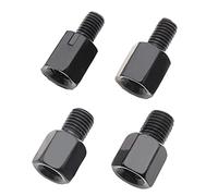 eMagTech 4x Adaptateur de Rétroviseurs de Moto en Acier Galvanisé Réglage de La Hauteur, Vis d'extension/Riser M8 à M8/10, Filetage LH/RH