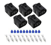 eMagTech 5 Set Connecteur de Prise de Phare Antibrouillard de Voiture 1J0973722 Compatible avec VW Compatible avec Audi Compatible avec Seat Connecteur de Prise de Phare à 2 Broches