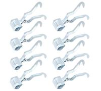 eMagTech 8 Lot Crochets de Serrage Multifonctionnels en Fer pour Camping en Plein Air Crochets pour Vêtements Tente pour Poteaux de Tente avec des Diamètres de 1,6cm à 2,5cm Argent