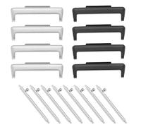 eMagTech 8 Pièces Connecteurs de Bracelet de Montre en Métal Compatible avec Huawei Watch Fit 2 avec Barres à Ressort de Dégagement Largeur de Bande de 20 Mm Adaptateur de Bracelet Noir Argent