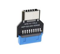 eMagTech Adaptateur 180 Degrés USB 3.0 19 Broches en-tête Interne vers USB 3.1/3.2 Type-C 20 Broches Adaptateur d'extension pour Ports Type E vers PC Port du Panneau Avant