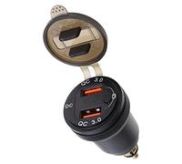 eMagTech Adaptateur de Chargeur Double USB pour Moto Compatible avec BMW Compatible avec Ducati 12 V-24 V Allume-Cigare avec LED