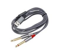 eMagTech Câble USB A vers 6,35 Mm Câble Audio USB A vers Double 6,35 Mm TS 1/4 Pouce Câble Répartiteur AUX Y pour Smartphone Tablette Ordinateur Portable Amplificateur Haut-Parleur