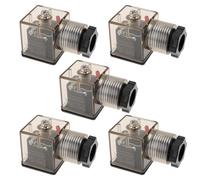 eMagTech Connecteur de Bobine Sol¨¦no?de PG11 24 V CC DIN 43650 A 5 Pi¨¨ces Prise avec LED 2 P?les Terre U2