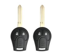 eMagTech Coque de Clé Télécommande 2 Boutons avec Lame Non Coupée Compatible avec Nissan Micra K13 Juke 2010-2014
