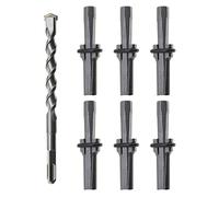 eMagTech Ensemble de 7pcs 16mm Cales de Plumes Plug Chop 5/8 pouces Séparateur de Pierre Béton Marbre Pierre de Roche Outils à Main 16 * 200mm Foret à Marteau Rotatif