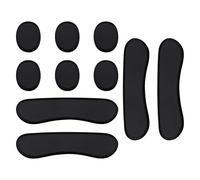 eMagTech Lot de 10 amortisseurs de batterie en gel silicone souple ovales et longues bandes pour tambours, caisse claire, cymbale, instrument de percussion Noir
