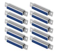 eMagTech Lot de 10 connecteurs D-sub à 25 broches femelle DB25 à double rangée de fils à souder pour montage sur circuit imprimé équipement mécanique ordinateurs CNC