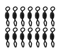 eMagTech Lot de 100 émerillons de pêche ronds en forme de losange pour pêche à la carpe de mer en eau douce 14 mm Noir