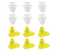 eMagTech Lot de 12 Clips de Moulage pour Arche de Roue arrière de Voiture - Blanc et Jaune - Compatible avec Nissan Qashqai 2014-2020