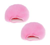 eMagTech Lot de 2 Bonnettes de Protection pour Microphone en Fourrure Rose avec Filtre Anti-Pop pour Tête élastique Compatible avec Blue Yeti Compatible avec ZealSound K66 Et Plus de Micros