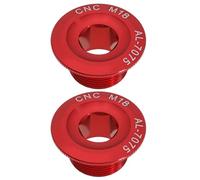 eMagTech Lot de 2 boulons de Fixation pour Bras de manivelle M18 Rouge pour vélo de Montagne, vélo de Route, pédalier en Alliage d'aluminium, Haute résistance, adapté pour vis de manivelle de 18 mm