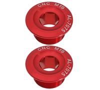 eMagTech Lot de 2 boulons de Fixation pour Bras de manivelle M19 Rouge pour VTT, vélo de Route, pédalier en Alliage d'aluminium, Haute résistance, adapté pour vis de manivelle de 19 mm