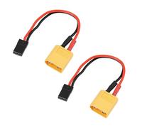 eMagTech Lot de 2 câbles adaptateur XT60 mâle vers servo 20 AWG 10 cm compatible avec JR et compatible avec Futaba pour modèle d'avion RC