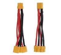 eMagTech Lot de 2 Câbles de Connecteur de Batterie Parallèle XT60 14 AWG Répartiteur en Y Fil 3 Voies 1 Câble XT60 Mâle à 3 Femelles + 1 Câble XT60 Femelle à 3 Mâles pour Moteur de Batterie RC