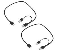 eMagTech Lot de 2 câbles de données d'alimentation USB 3.0 A mâle vers USB 3.0 Micro-B mâle - Convient pour disque dur mobile interface USB 3.0 (câble long 50 cm, câble court 18 cm)