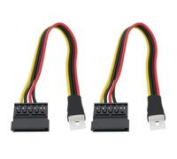 eMagTech Lot de 2 Câbles d'extension Convertisseur d'adaptateur Disquette FDD 4 Broches Mâle SATA 15 Broches Femelle Alimentation Compatible avec Lecteurs Disquettes Et l'alimentation SATA 22 Cm