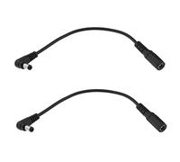 eMagTech Lot de 2 câbles d'extension d'alimentation CC à 90 degrés 5,5 mm x 2,1 mm à angle droit mâle vers femelle pour caméra de vidéosurveillance 20 cm