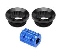 eMagTech Lot de 2 Capuchons de réglage de manivelle de vélo avec Outil Compatible avec Shimano Deore/XT/SLX/XTR105/UT/DA M20, vis et écrous de pédalier Noir