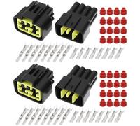 eMagTech Lot de 2 connecteurs mâles et femelles étanches à 8 broches pour voiture - FW-C-8M-B - Compatible avec câblage automobile - Connexions électriques