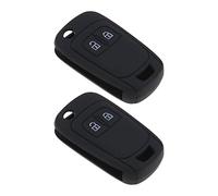 eMagTech Lot de 2 Coques de Protection en Silicone pour clé de Voiture à 2 Boutons Compatible avec Opel Chevrolet Noir