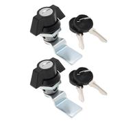 eMagTech Lot de 2 quart de tour en alliage de zinc avec clés découpées pour armoire de commande, armoire de compteur, petit distributeur, cylindre à bascule, noir