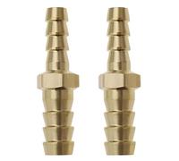 eMagTech Lot de 2 raccords en laiton pour tuyau de réduction de queue cannelée - Connecteur droit de 10 mm à 8 mm pour eau, gaz, huile, bateau, tuyau d'air