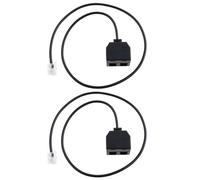 eMagTech Lot de 2pcs Adaptateurs de Formation Téléphonique en Y RJ9 4P4C Crystal Head Splitter Compatible avec Cisco Compatible avec Avaya Compatible avec Plantronics 50cm Noir