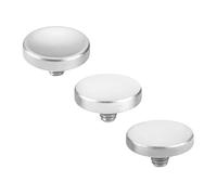 eMagTech Lot de 3 boutons de déclencheur en aluminium argenté concave convexe plat compatible avec Fujifilm Compatible avec Canon
