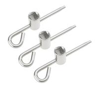 eMagTech Lot de 3 clés de purge de radiateur à accès arrière - Outil de valve d'aération - 5 x 5 mm - Argenté