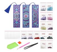 eMagTech Lot de 3 marque-pages créatifs avec strass 5D - Pour enfants et adultes