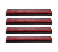 eMagTech Lot de 4 Mini Réflecteurs pour Moto œil de Chat Marquage E 108 X 18 X 9 Mm Réflecteur Arrière Rouge Autocollant pour VTT Moto Vélo