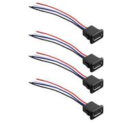 eMagTech Lot de 4 prises micro USB à souder à 4 fils USB A avec fil nu à 4 broches Idéal pour appareils numériques, télécommandes, produits de communication, appareils ménagers